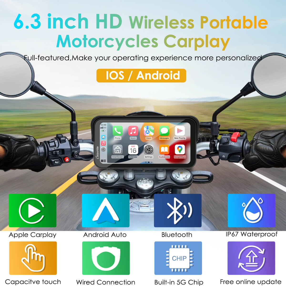 Water Motorcycle Radio | Motorcycle Apple CarPlay Portable | W603