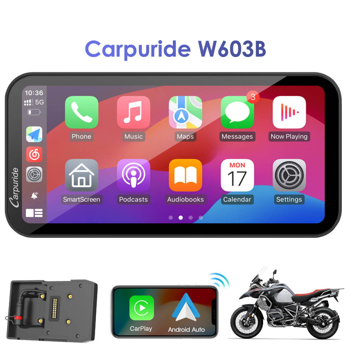 Carpuride W603B | Original Navigation Mount | Wired Control