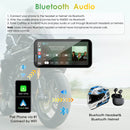 Carpuride W603D Wireless Portable Motorcycle Stereo with HD Dual Cameras