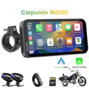 Carpuride W603D Wireless Portable Motorcycle Stereo with HD Dual Cameras