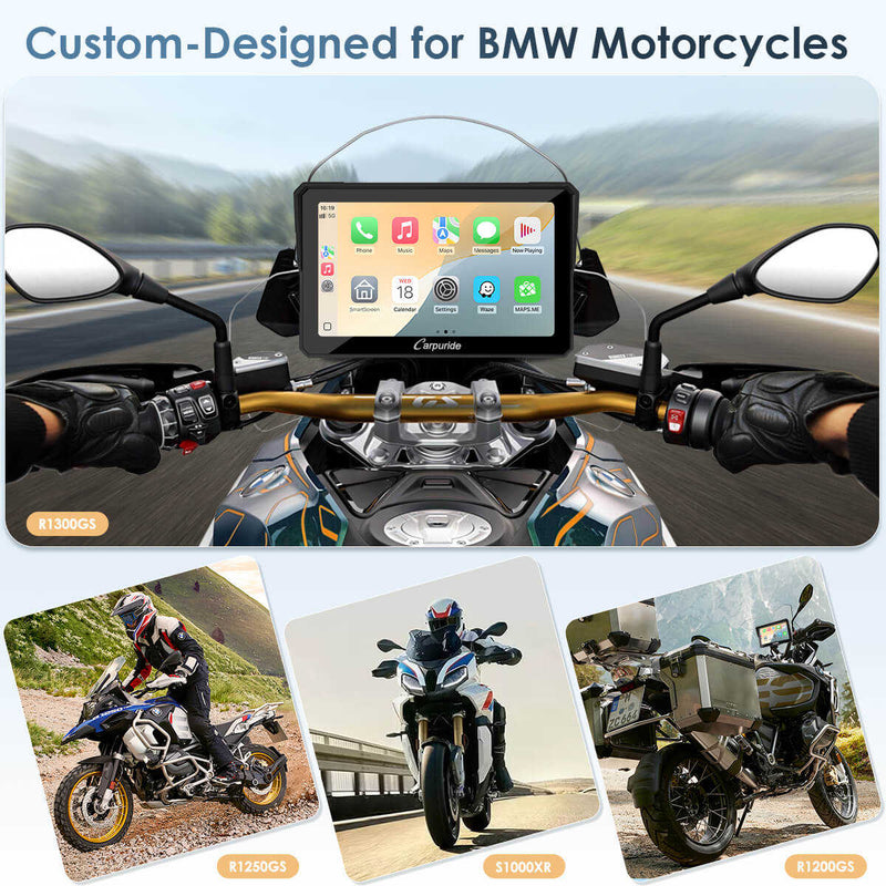 Carpuride W702BS custom designed for BMW motorrad with wonder wheel control