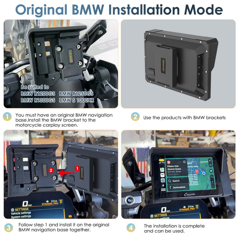 how to install apple carplay with original BMW navigation base on BMW motorrad