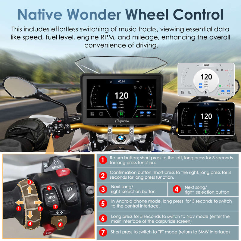 Carpuride-W702BS BMW wonder wheel control operating instruction