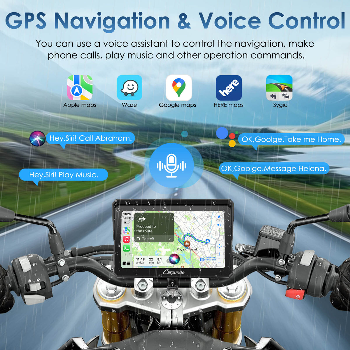 Carpuride W702S Pro/W502S Pro | Universal Motorcycle CarPlay with