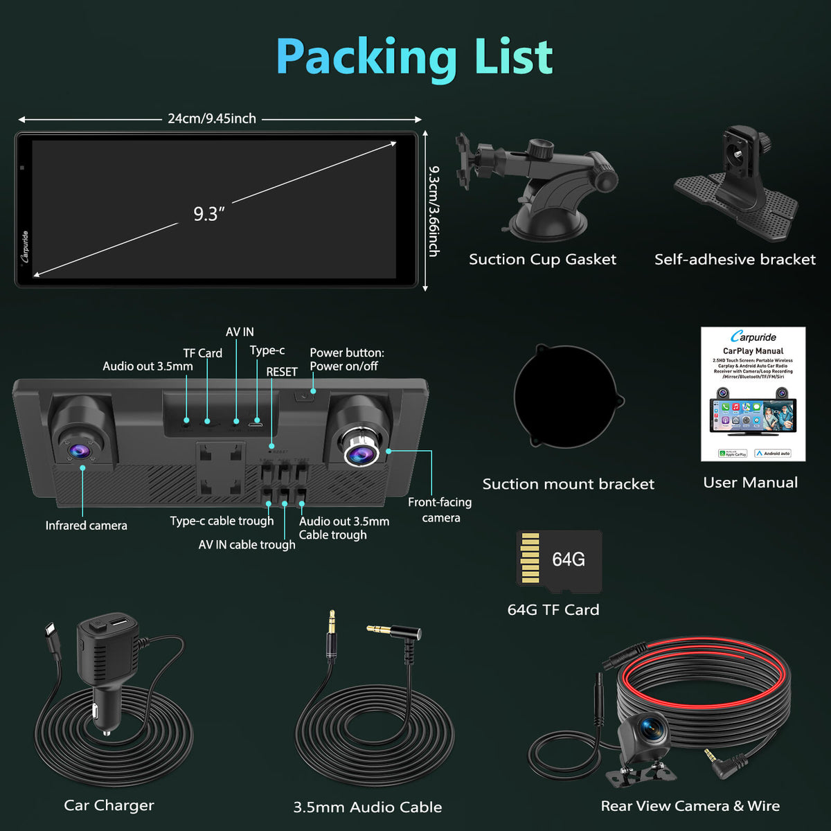 Carpuride W903S Best Car Audio Touch Screen With DVR