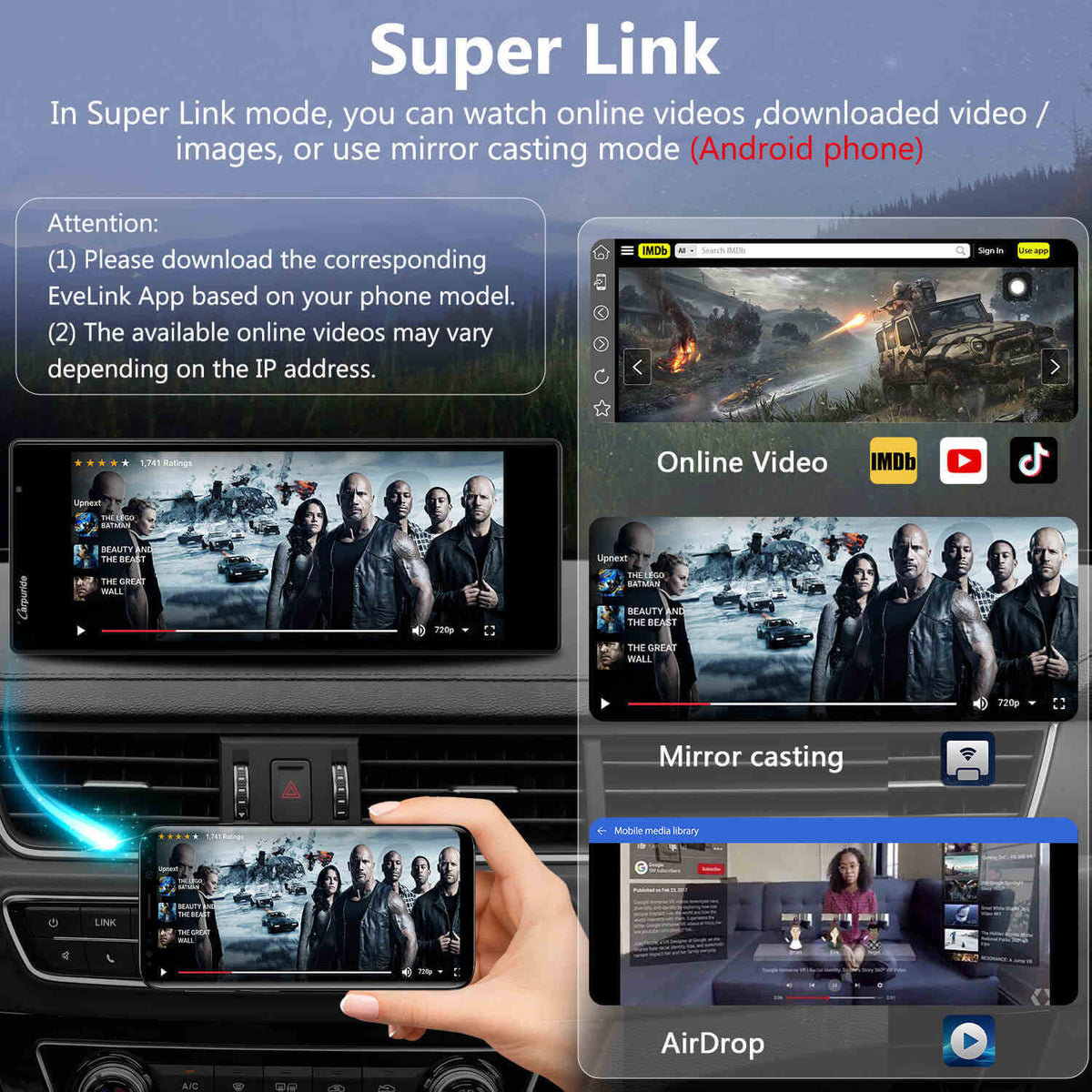 Carpuride CarPlay AndroidAuto + バックカメラ Car Stereo with Wireless Apple CarPlay&Android Auto,Plug and