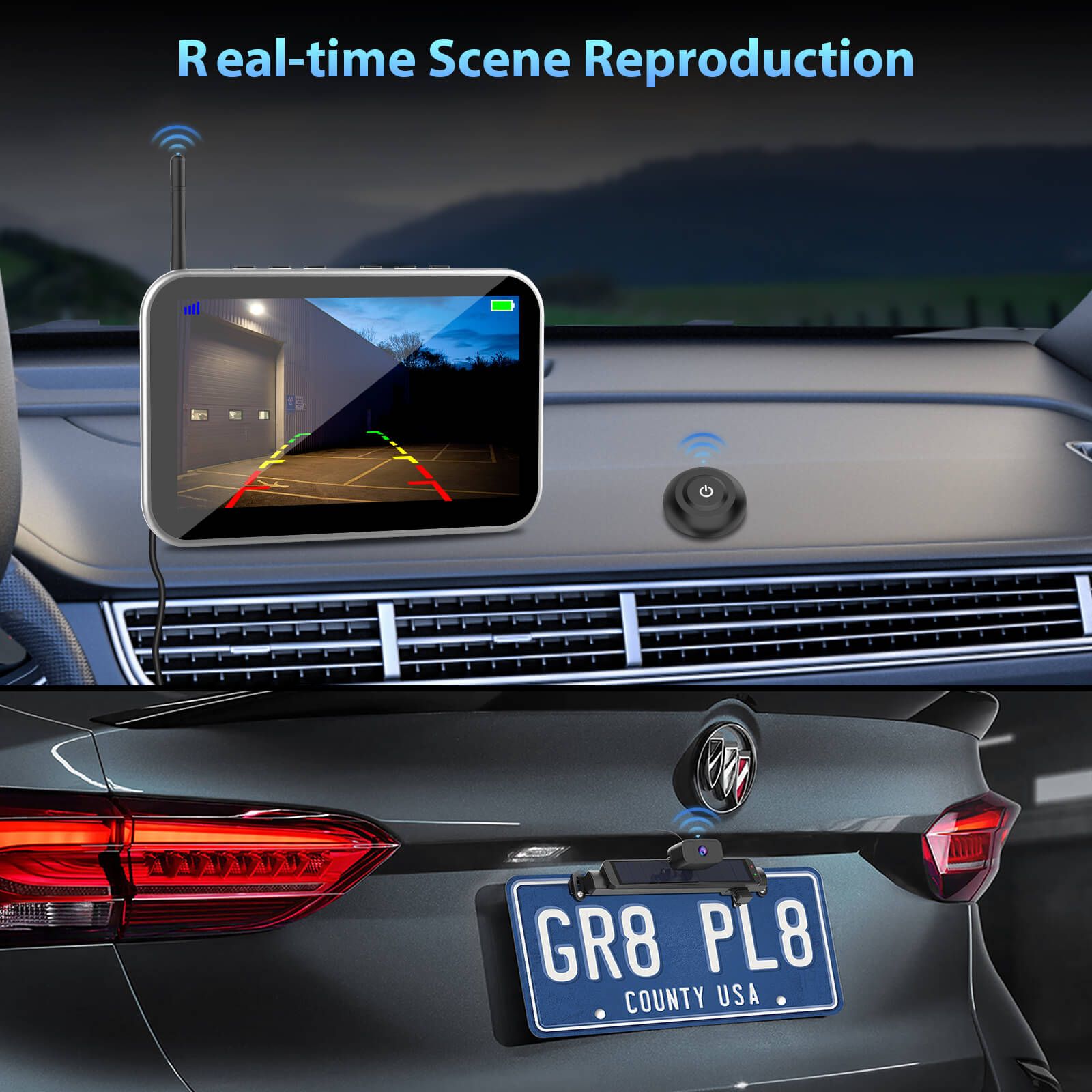 Carpuride WF02 Solar Wireless Backup Camera – No Wiring Required