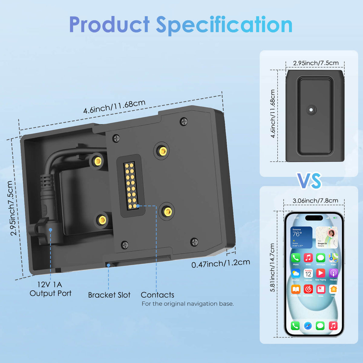 Carpuride W702B ➕ BMWモーターサイクルブラケット Carpuride Custom Motorcycle Navigation Bracket – Perfect Fit
