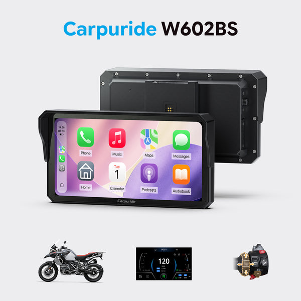 Carpuride W602BS 6" Motorcycle Stereo-Designed for BMW Motorcycle Compatible with Wonder Wheel Control