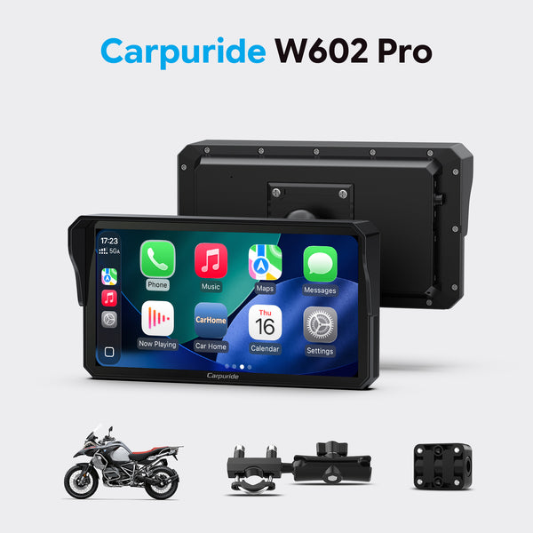 Carpuride W602 Pro Wireless Motorcycle Stereo with Optional TPMS | Dual Bluetooth Intercom, Compass & Barometer
