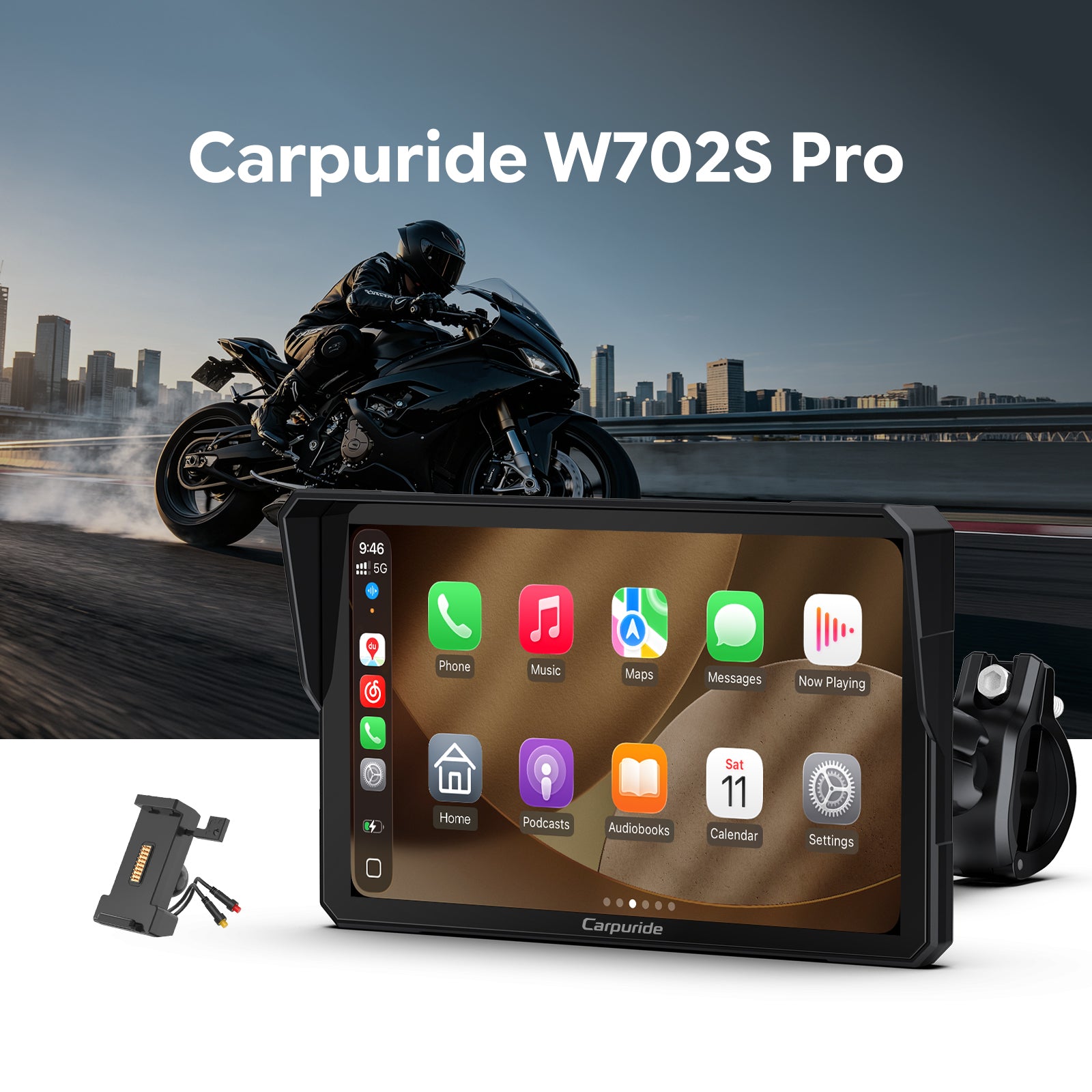 Carpuride CarPlay Screens for Motorcycles & Cars – Wireless & Portable