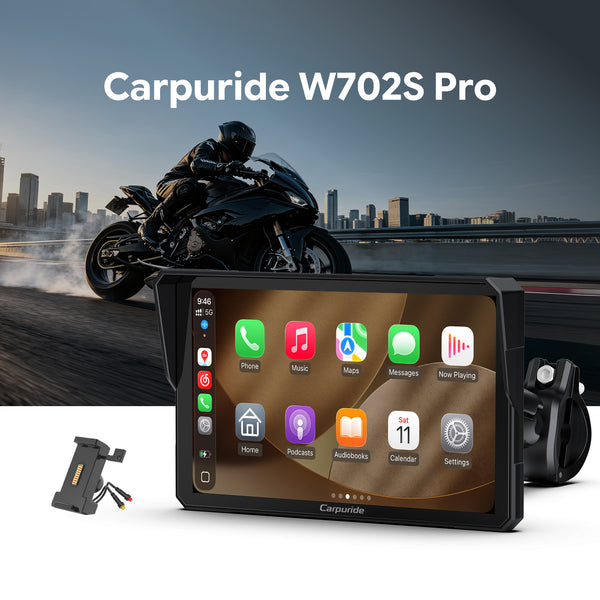 Carpuride W702S Pro/W502S Pro | Universal Motorcycle CarPlay with Optional TPMS & Plug-and-Play BM05 Bracket