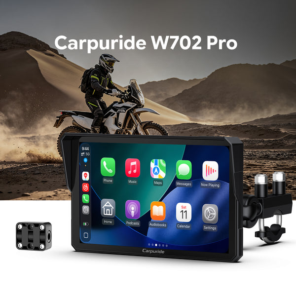 Carpuride W502 Pro / W702 Pro Wireless Motorcycle Stereo with Optional TPMS | Dual Bluetooth Intercom, Compass & Barometer
