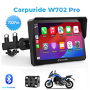 Carpuride W502Pro/ W702 Pro with TPMS Option | Wireless Portable Motorcycle Stereo Featuring Dual Bluetooth, Intercom, Compass & Barometer