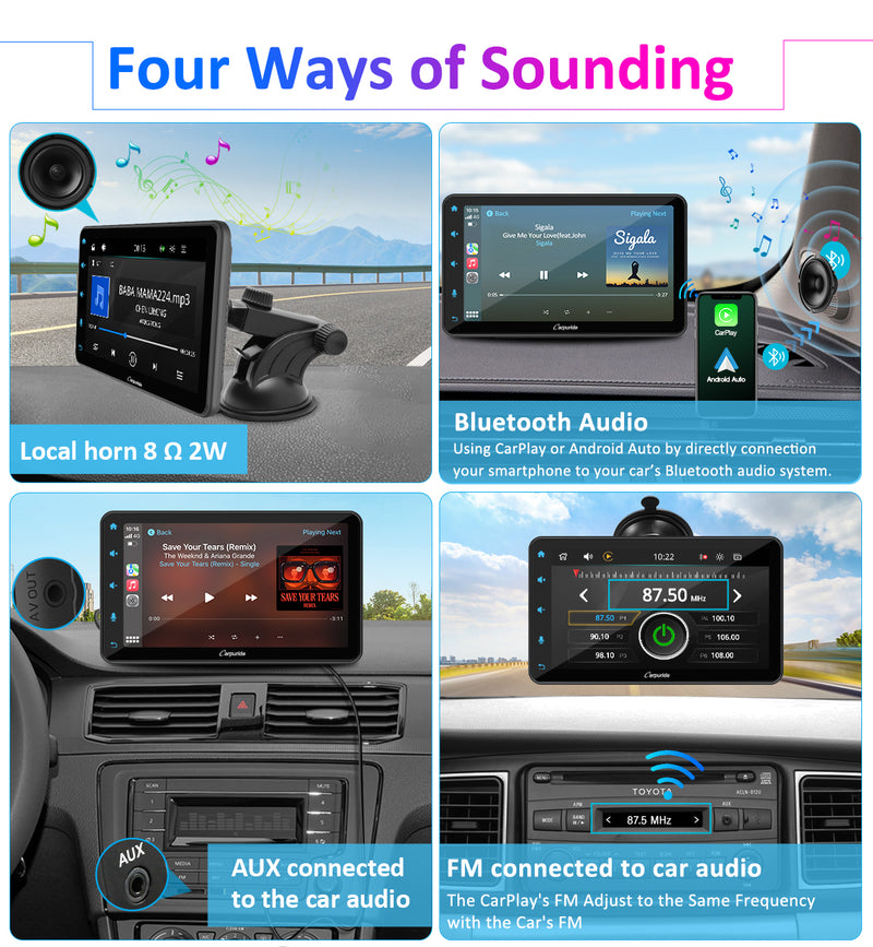 CARPURIDE W707 Wireless Portable Car Stereo