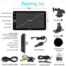 CARPURIDE W706 Wireless Portable Car Stereo Silver Frame with Backup Camera