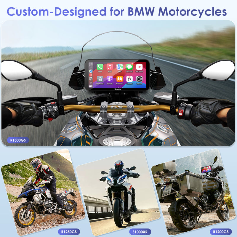 Carpuride W603B Wireless Portable Motorcycle Stereo with BMW Motorcycles Bracket