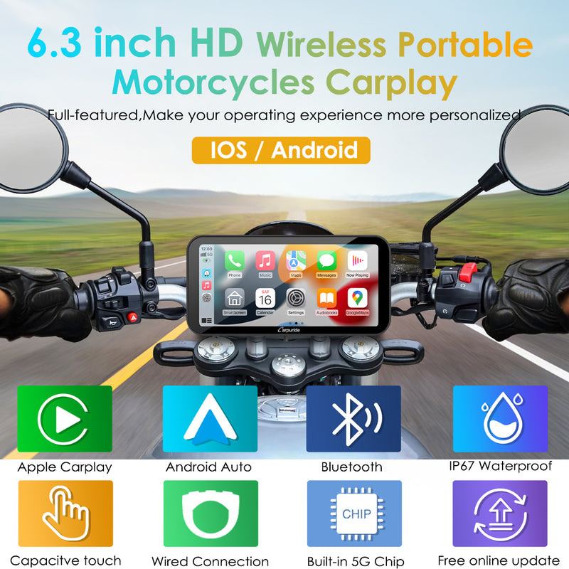 Carpuride W603 Wireless Portable Waterproof IP67 Motorcycle Stereo