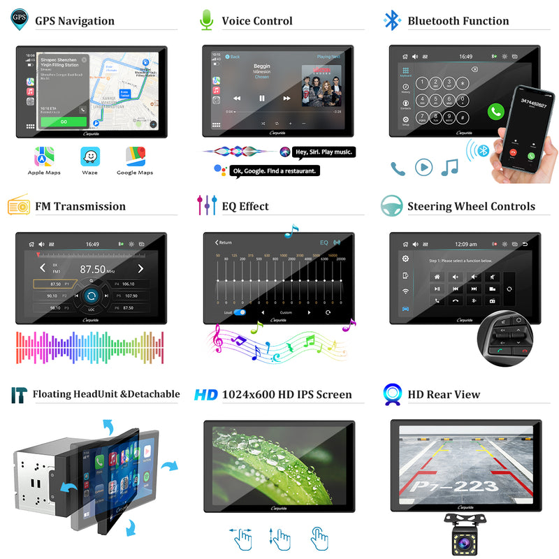 CARPURIDE W901 GPS, 3 in 1 Wireless CarPlay & Android Auto & Android 12.0 U CARPURIDE W901 GPS, 3 in 1 Wireless CarPlay & Android Auto & Android 12.0 U