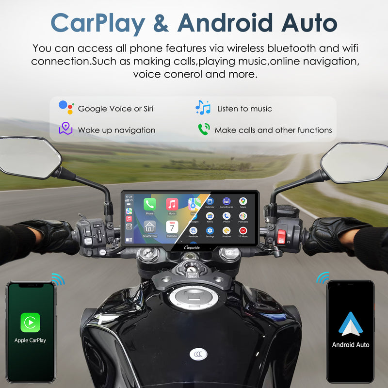 Carpuride W619 Wireless Portable Dual Bluetooth Waterproof IP67 Motorcycle Stereo