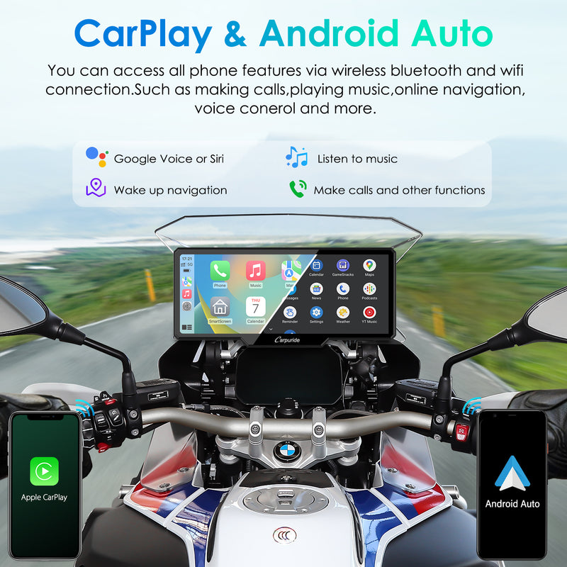 motorcycle bluetooth connection support both apple carplay & Android Auto