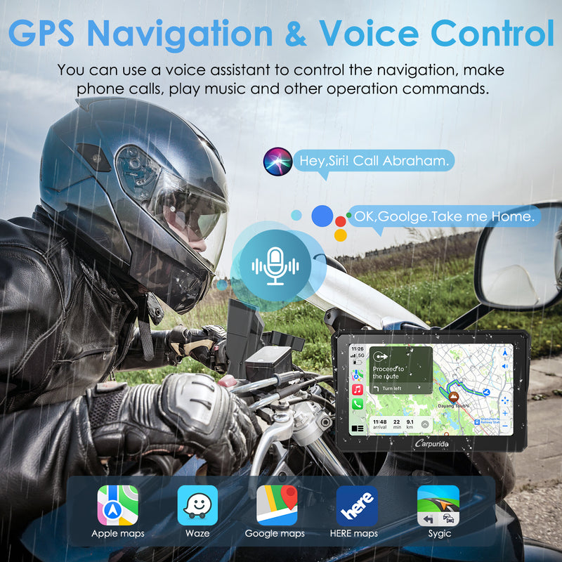 Control navigation with voice assistant, supporting apps like Waze, Google Maps, Sygic, HERE, etc.