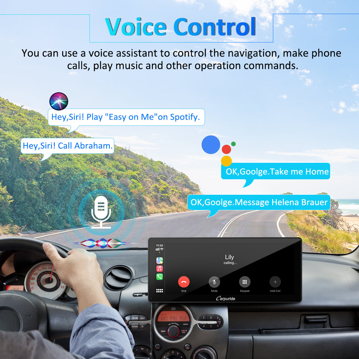 Car Radio with Apple CarPlay & Portable GPS for Car | Carpuride W103 Pro