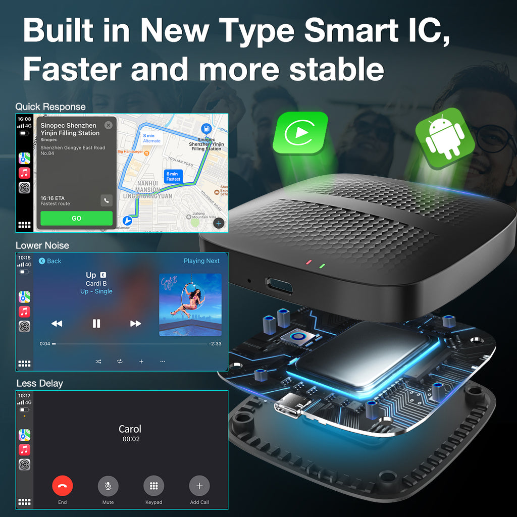CARPURIDE H01 3 in 1 Android 11.0 Internet AI Box - Wireless Apple Car