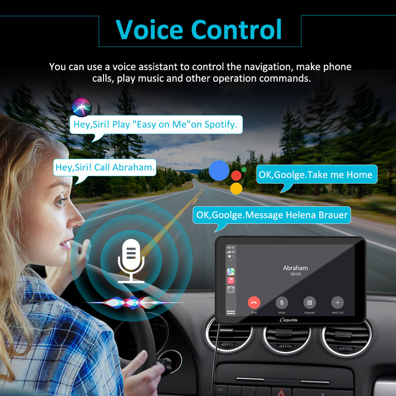 CARPURIDE W701 Pro Portable Smart Multimedia Dual Bluetooth Dashboard Console With Backup Camera