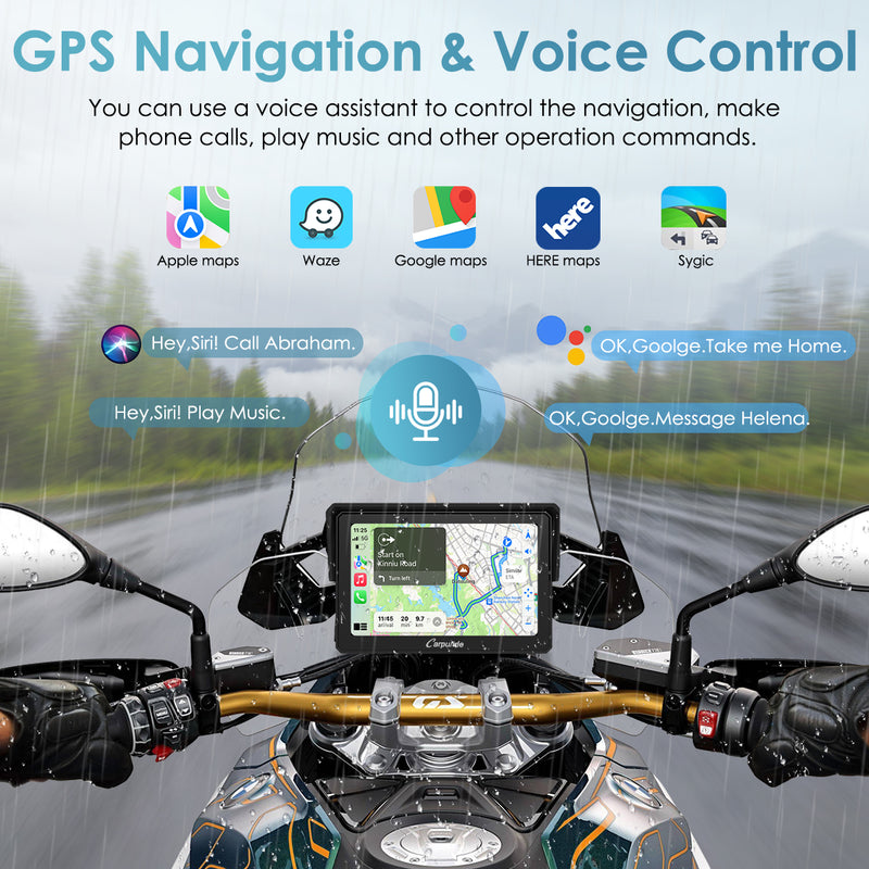 Control navigation with voice assistant, supporting apps like Apple maps, Waze, Google Maps, Sygic, HERE, etc.
