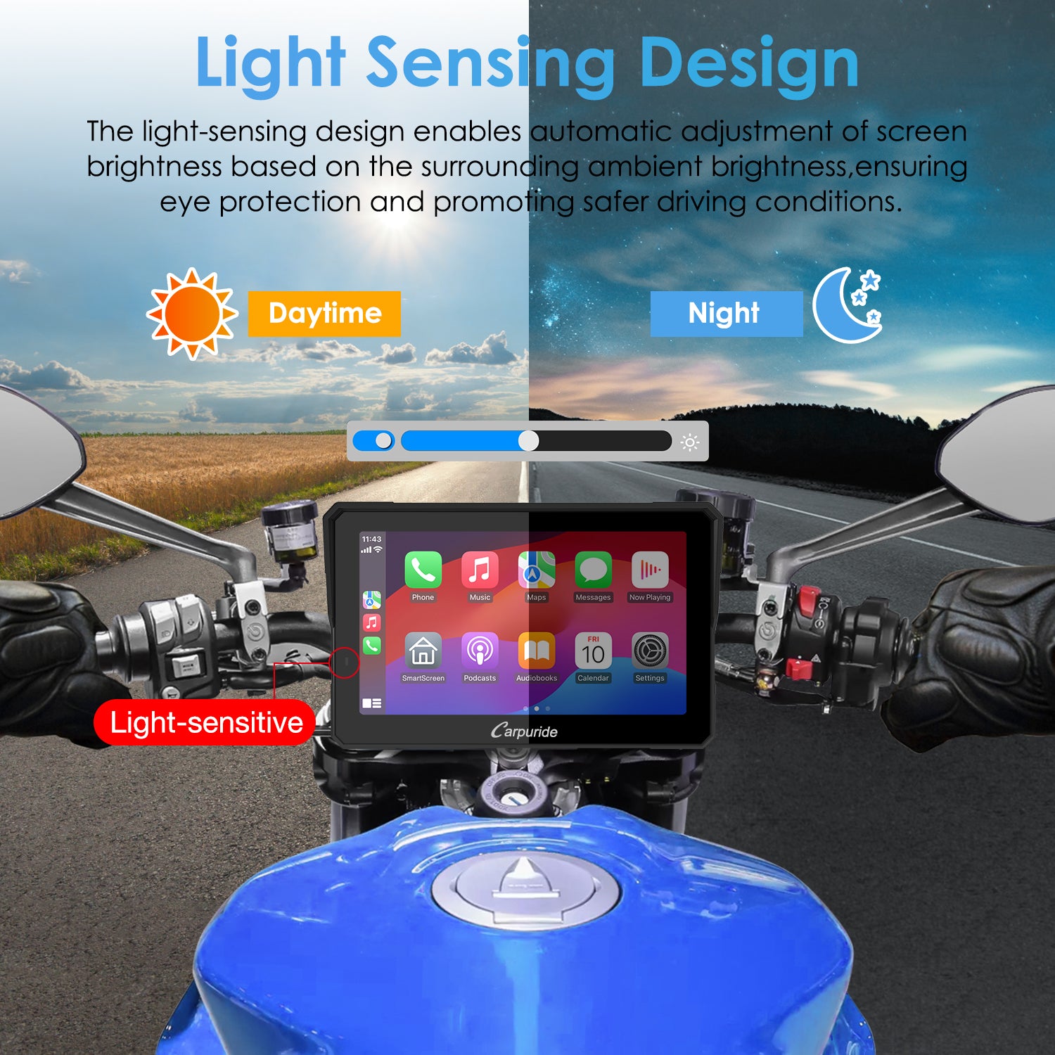 Motorcycle Sos Carpuride W502/W702 Pro Motorcycle CarPlay Stereo - TPMS Optional, SOS ...
