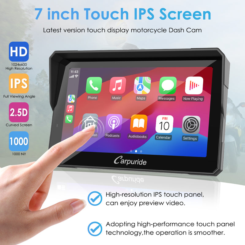 7 inch touch IPS screen, high resolution and smoother operation without taking off your glove
