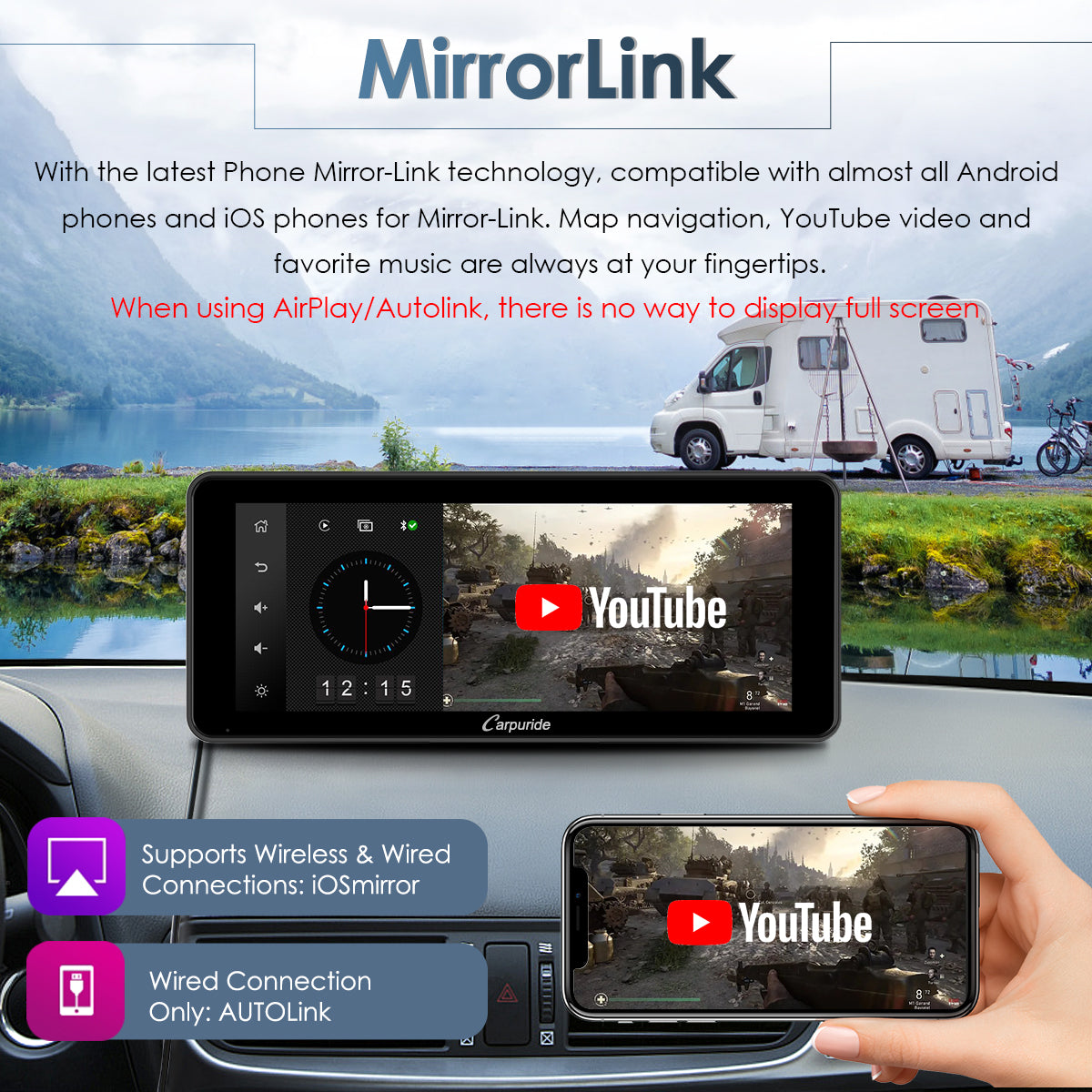 Screen Dashboard Car & Car Stereo Touch Screen with Backup Camera