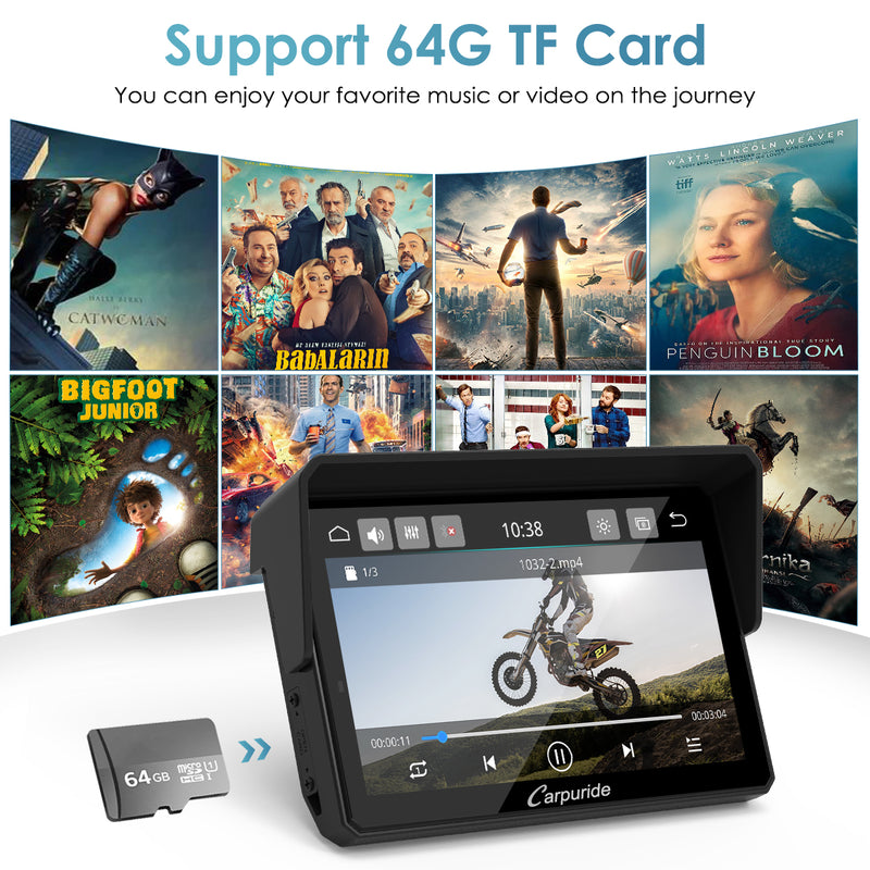 support 64G TF card, enjoy your favorite music or video on the journey