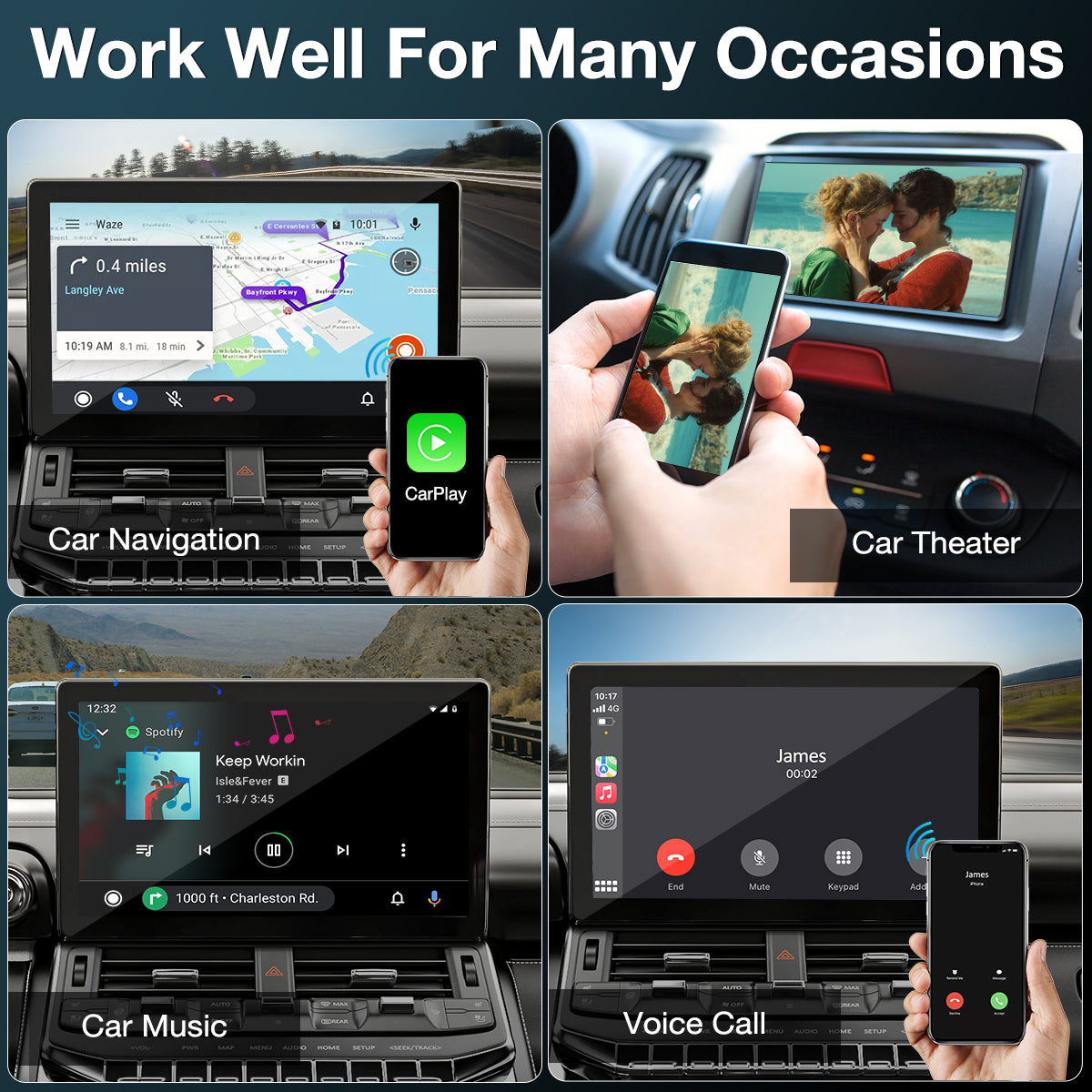 CARPURIDE H01 3 in 1 Android 11.0 Internet AI Box - Wireless Apple Car