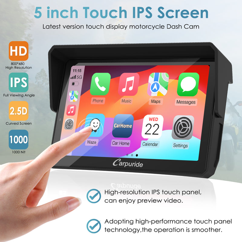 7 inch touch IPS screen, high resolution and smoother operation without taking off your gloves