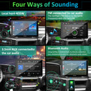 4ways of sounding: bt audio, local horn, aux connection, FM transmission