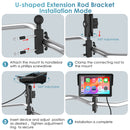 how to install a motorcycle carplay screen on the bike with U-shaped motorcycle bracket 
