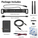 packing list: wireless rear camera, receiving end, 2 signal receiver, cables, etc.