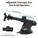specification of the suction cup bracket with adjustable telescopic arm, one-hand operation