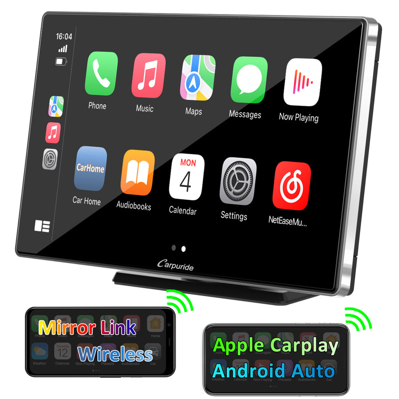 Carpuride 7Inch Portable Car Stereo Radio Wireless Apple Carplay Android  Auto