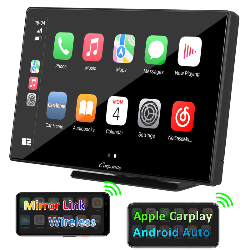 Apple Carplay Screen Portable Wireless Apple Car Play & Android Auto, 7  Touch Carplay Screen for Car Stereo Backup Camera, Car Play Screen with  Mirror