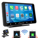 CARPURIDE W708 Wireless Portable Car Stereo with Backup Camera