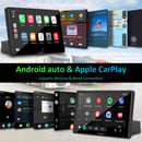 CARPURIDE Car Stereo with Wireless Apple CarPlay&Android Auto, Dual 4Ω3W speakers, 9" IPS Touchscreen Car Radio Receiver with Mirror Link/Bluetooth/Google/Siri/WiFi/GPS Navigation/Light-sensing/EQ effect,Backup Camera