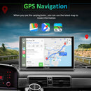 CARPURIDE Car Stereo with Wireless Apple CarPlay&Android Auto, Dual 4Ω3W speakers, 9" IPS Touchscreen Car Radio Receiver with Mirror Link/Bluetooth/Google/Siri/WiFi/GPS Navigation/Light-sensing/EQ effect,Backup Camera,Silver