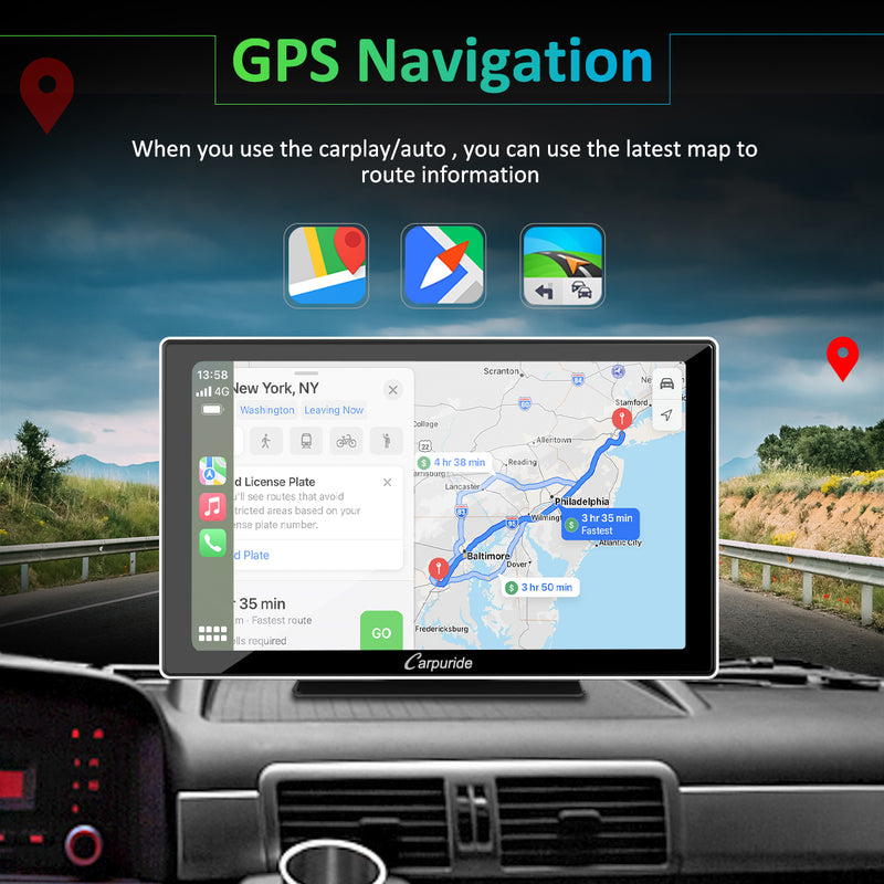 CARPURIDE Car Stereo with Wireless Apple CarPlay&Android Auto, 7 IPS