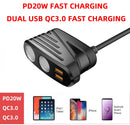 cigarette charger with PD20W fast charging dual usb QC3.0