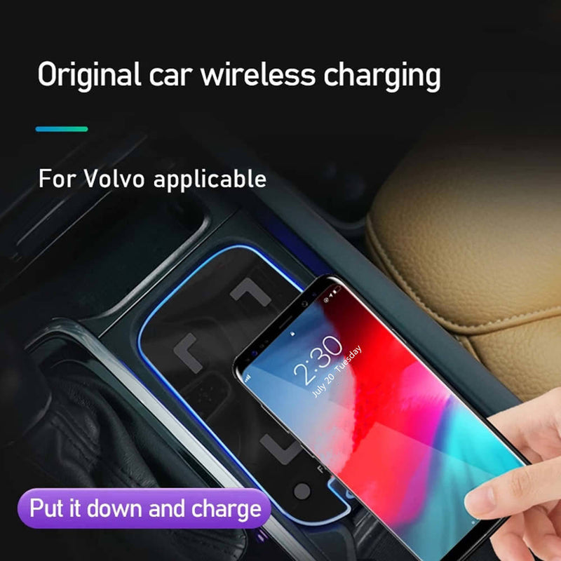 CARPURIDE For Volvo Car 15W Wireless Charger XC90 XC60 S90 V90 V60 S60 2018-2020 Special Mobile Phone Charging Board Auto Accessories