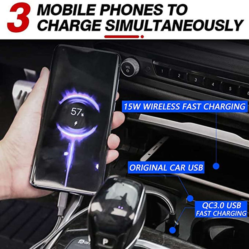 CARPURIDE Wireless Charger For BMW 5 Series G30 G38 G32 6-Series 2021 2020 2019 2018 Accessories 15W Fast Phone Charging Plate