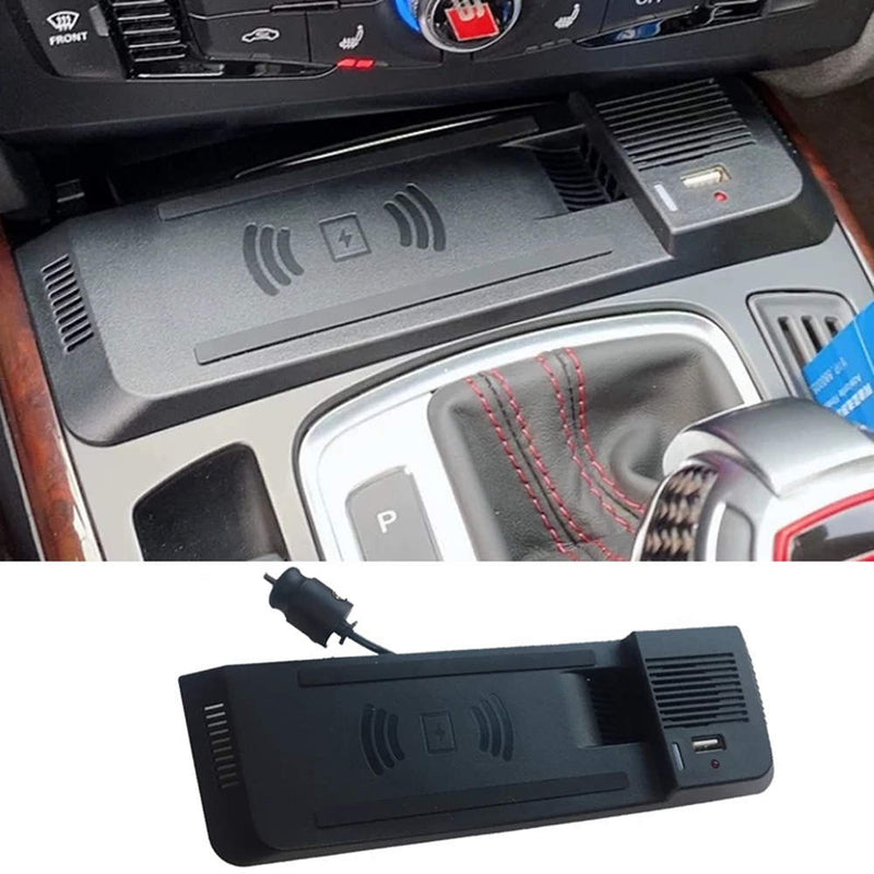 CARPURIDE Wireless Charger for Audi A4 B8 2008-2016 A5 S5 / Q5 8R 2010-2017 / A4 Fast Charging Plate Phone Holder 1set 15W Car QI Pannel